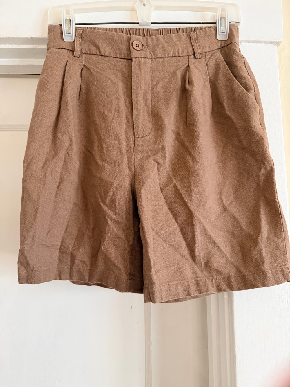 Classic Brown Flat-Front Women's Shorts